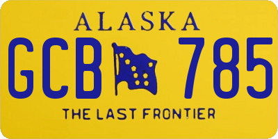 AK license plate GCB785