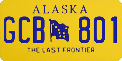 AK license plate GCB801