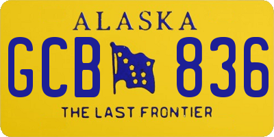 AK license plate GCB836
