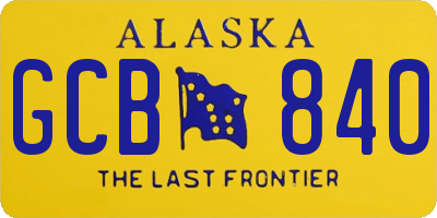 AK license plate GCB840