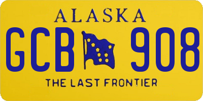 AK license plate GCB908