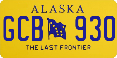 AK license plate GCB930