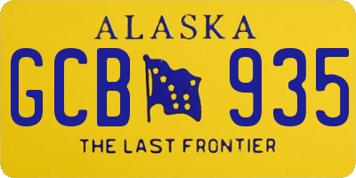 AK license plate GCB935