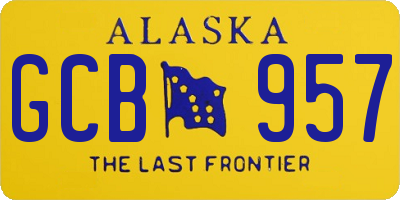 AK license plate GCB957