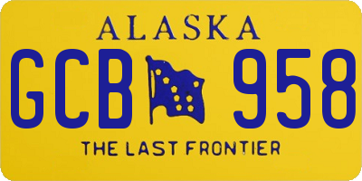AK license plate GCB958