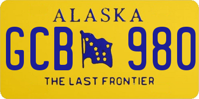 AK license plate GCB980