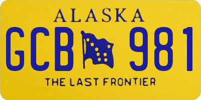 AK license plate GCB981