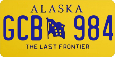 AK license plate GCB984