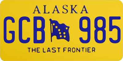 AK license plate GCB985
