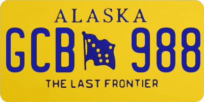 AK license plate GCB988