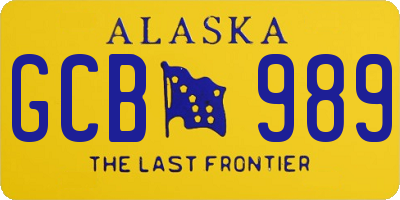 AK license plate GCB989