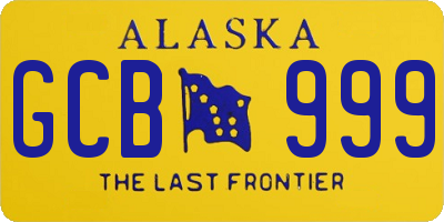 AK license plate GCB999