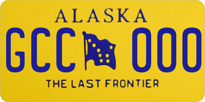 AK license plate GCC000