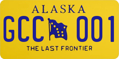 AK license plate GCC001