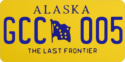 AK license plate GCC005