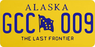 AK license plate GCC009