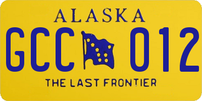 AK license plate GCC012