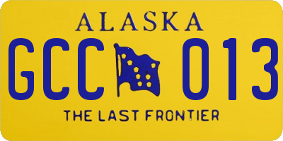 AK license plate GCC013