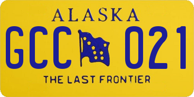 AK license plate GCC021