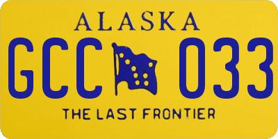 AK license plate GCC033