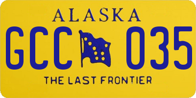AK license plate GCC035