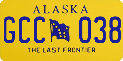 AK license plate GCC038