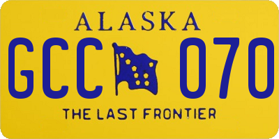 AK license plate GCC070