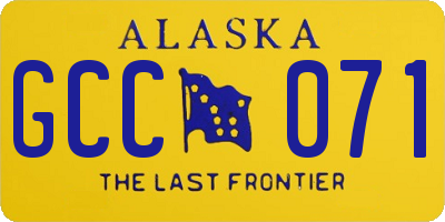 AK license plate GCC071