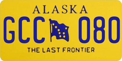 AK license plate GCC080