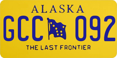 AK license plate GCC092