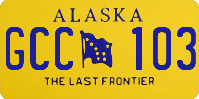 AK license plate GCC103