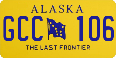 AK license plate GCC106