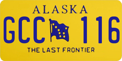 AK license plate GCC116