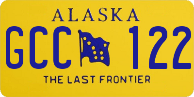 AK license plate GCC122