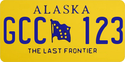 AK license plate GCC123