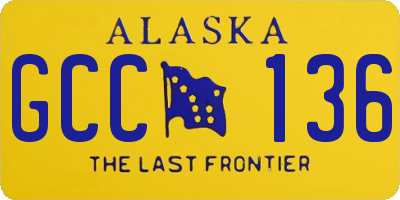 AK license plate GCC136