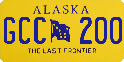 AK license plate GCC200