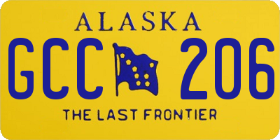 AK license plate GCC206