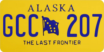 AK license plate GCC207