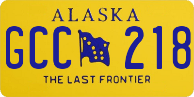 AK license plate GCC218
