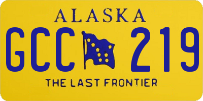 AK license plate GCC219
