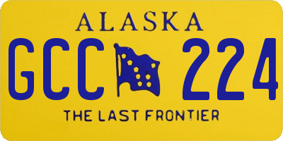 AK license plate GCC224