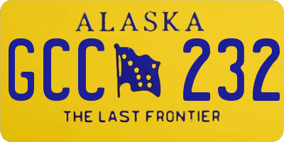 AK license plate GCC232