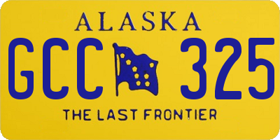 AK license plate GCC325