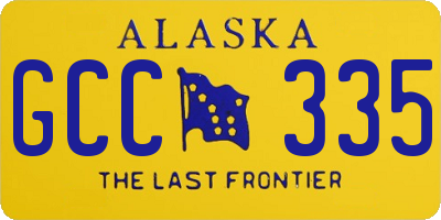 AK license plate GCC335