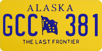 AK license plate GCC381