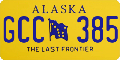 AK license plate GCC385