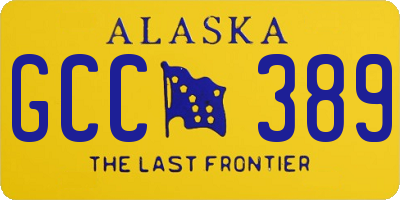 AK license plate GCC389