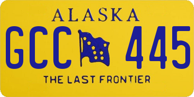 AK license plate GCC445