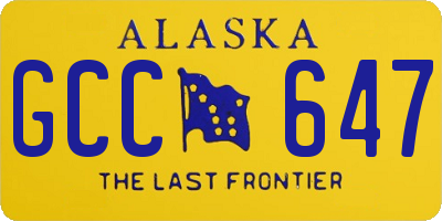 AK license plate GCC647